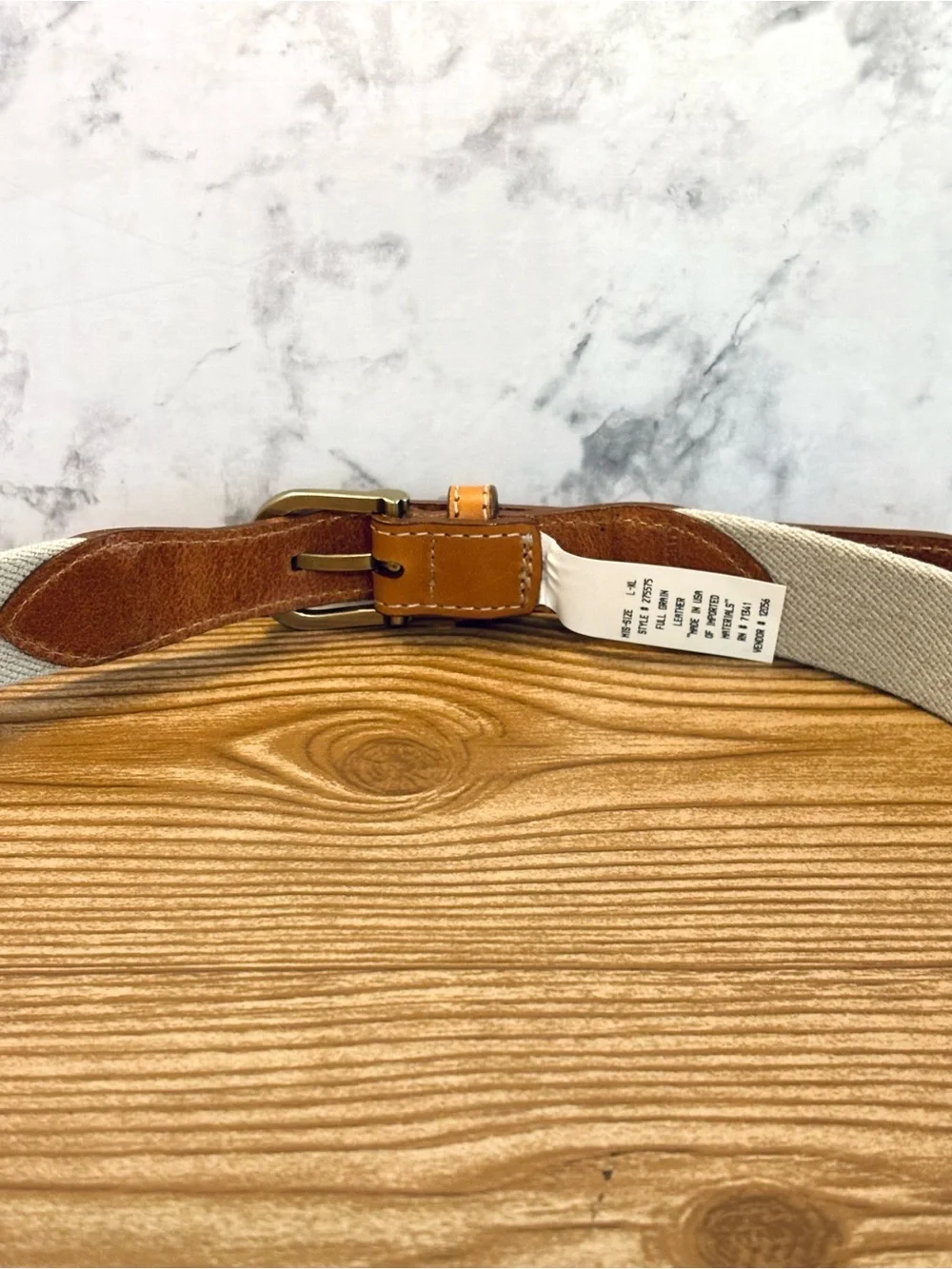 Vintage L.L. Bean Men’s Surcingle Leather Belt Classic Woven USA Made Mens L-XL